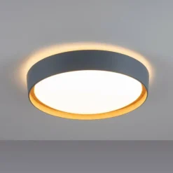 Lampes En Bois-Luminaires Leuchten Direkt Plafonnier Leuchten-Direkt EMILIA LED Gris, Écru, 1 lumière