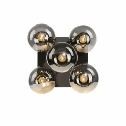 Suspension Verre Fumé-Luminaires Leuchten Direkt Plafonnier Leuchten-Direkt BIG WIDOW Noir, 5 lumières