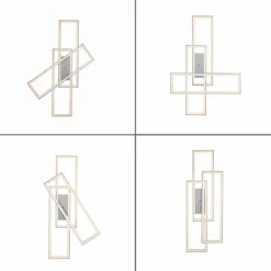 Luminaires Leuchten Direkt Plafonnier Leuchten-Direkt FELIX60 LED Acier brossé, 2 lumières, Télécommandes, Changeur de couleurs* Éclairage Led