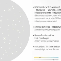 Luminaires Leuchten Direkt Plafonnier Leuchten-Direkt SPARKLE LED Blanc, 1 lumière, Télécommandes* Éclairage Led