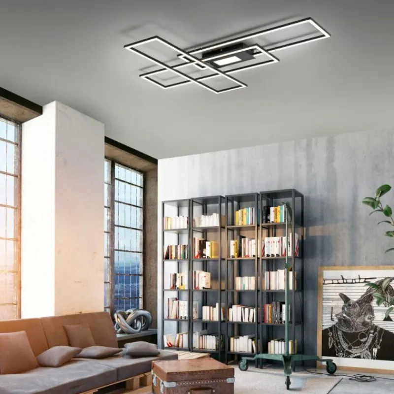 Luminaires Leuchten Direkt Plafonnier Leuchten-Direkt ASMIN LED Noir, 1 lumière, Télécommandes* Éclairage Led