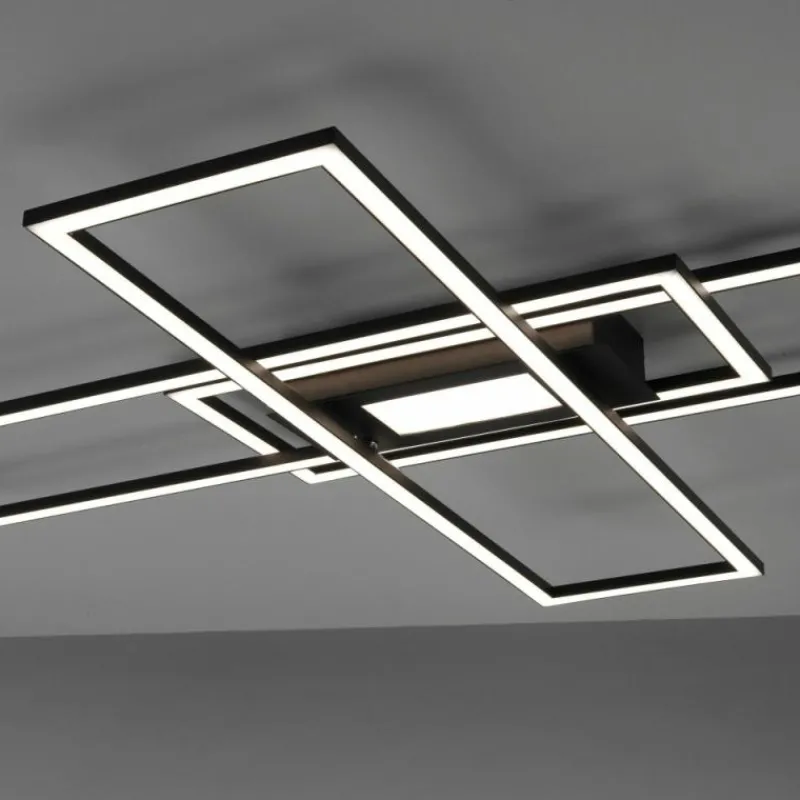 Luminaires Leuchten Direkt Plafonnier Leuchten-Direkt ASMIN LED Noir, 1 lumière, Télécommandes* Éclairage Led