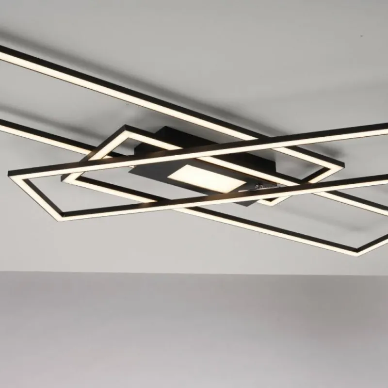 Luminaires Leuchten Direkt Plafonnier Leuchten-Direkt ASMIN LED Noir, 1 lumière, Télécommandes* Éclairage Led