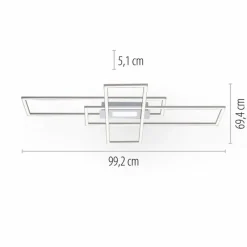 Luminaires Leuchten Direkt Plafonnier Leuchten-Direkt ASMIN LED Acier brossé, 1 lumière, Télécommandes* Éclairage Led