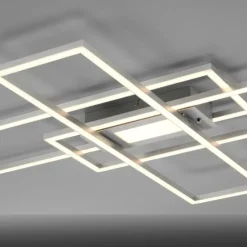 Luminaires Leuchten Direkt Plafonnier Leuchten-Direkt ASMIN LED Acier brossé, 1 lumière, Télécommandes* Éclairage Led
