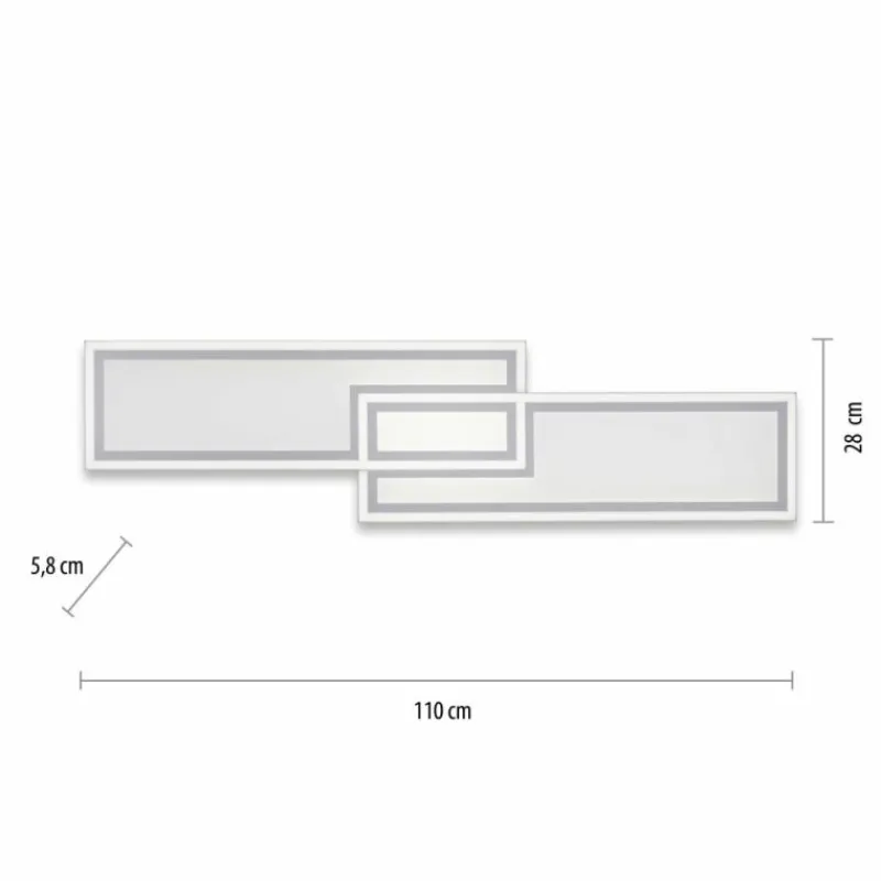 Luminaires Leuchten Direkt Plafonnier Leuchten-Direkt EDGING LED Blanc, 1 lumière, Télécommandes* Éclairage Led