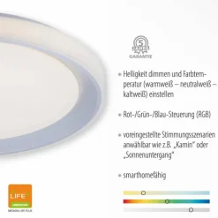 Luminaires Leuchten Direkt Plafonnier Leuchten-Direkt LOLAsmart-LENI LED Argenté, 1 lumière, Télécommandes, Changeur de couleurs