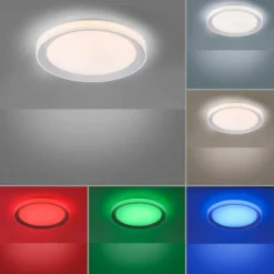Luminaires Leuchten Direkt Plafonnier Leuchten-Direkt LOLAsmart-LENI LED Argenté, 1 lumière, Télécommandes, Changeur de couleurs