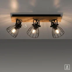 Lampes Vintages & Rétros-Luminaires Leuchten Direkt Plafonnier Leuchten-Direkt TARO Écru, Noir, 3 lumières