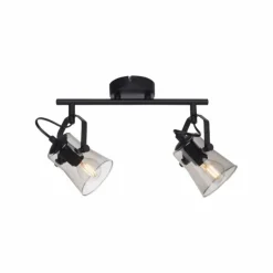 Suspension Verre Fumé-Luminaires Leuchten Direkt Plafonnier Leuchten-Direkt TINULA Noir, 2 lumières
