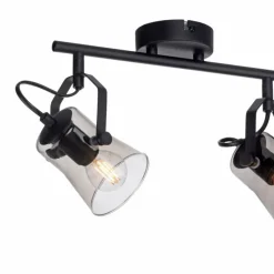 Suspension Verre Fumé-Luminaires Leuchten Direkt Plafonnier Leuchten-Direkt TINULA Noir, 2 lumières