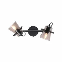 Suspension Verre Fumé-Luminaires Leuchten Direkt Plafonnier Leuchten-Direkt TINULA Noir, 2 lumières