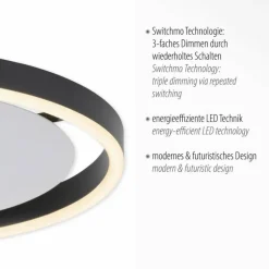 Luminaires Leuchten Direkt Plafonnier Leuchten-Direkt RITUS LED Anthracite, 1 lumière* Éclairage Led