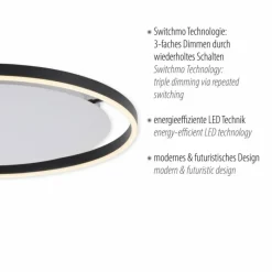 Luminaires Leuchten Direkt Plafonnier Leuchten-Direkt RITUS LED Anthracite, 1 lumière* Éclairage Led