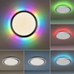 Luminaires Leuchten Direkt Plafonnier Leuchten-Direkt CYBA LED Argenté, 2 lumières, Télécommandes, Changeur de couleurs* Éclairage Led
