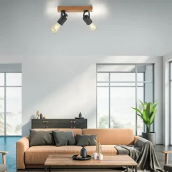 Lampes Vintages & Rétros-Luminaires Leuchten Direkt Plafonnier Leuchten-Direkt CANOP Écru, Noir, 2 lumières