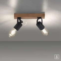 Lampes Vintages & Rétros-Luminaires Leuchten Direkt Plafonnier Leuchten-Direkt CANOP Écru, Noir, 2 lumières