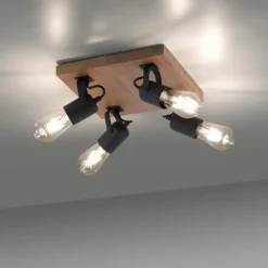 Lampes Vintages & Rétros-Luminaires Leuchten Direkt Plafonnier Leuchten-Direkt CANOP Écru, Noir, 4 lumières