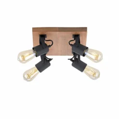 Lampes Vintages & Rétros-Luminaires Leuchten Direkt Plafonnier Leuchten-Direkt CANOP Écru, Noir, 4 lumières