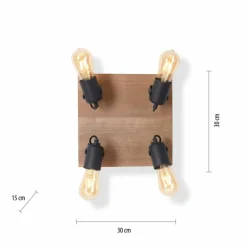 Lampes Vintages & Rétros-Luminaires Leuchten Direkt Plafonnier Leuchten-Direkt CANOP Écru, Noir, 4 lumières