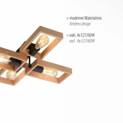 Lampes Vintages & Rétros-Luminaires Leuchten Direkt Plafonnier Leuchten-Direkt FRANKY Noir, 4 lumières