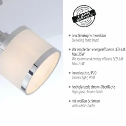 Lampes En Tissu-Luminaires Leuchten Direkt Plafonnier Leuchten-Direkt ACCOR Argenté, 2 lumières