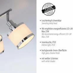 Lampes En Tissu-Luminaires Leuchten Direkt Plafonnier Leuchten-Direkt ACCOR Argenté, 3 lumières