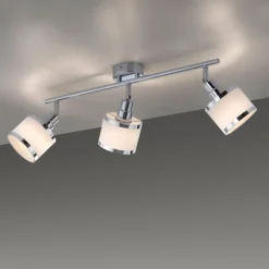 Lampes En Tissu-Luminaires Leuchten Direkt Plafonnier Leuchten-Direkt ACCOR Argenté, 3 lumières