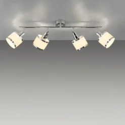 Lampes En Tissu-Luminaires Leuchten Direkt Plafonnier Leuchten-Direkt ACCOR Argenté, 4 lumières