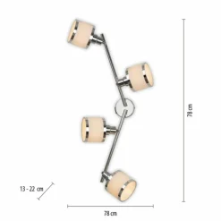 Lampes En Tissu-Luminaires Leuchten Direkt Plafonnier Leuchten-Direkt ACCOR Argenté, 4 lumières