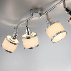 Lampes En Tissu-Luminaires Leuchten Direkt Plafonnier Leuchten-Direkt ACCOR Argenté, 4 lumières