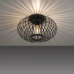 Style Boho-Chic-Luminaires Leuchten Direkt Plafonnier LeuchtenDirekt RACOON Noir, 1 lumière