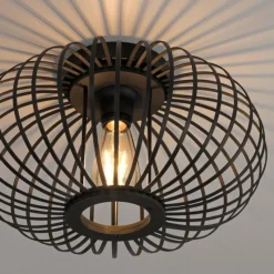 Style Boho-Chic-Luminaires Leuchten Direkt Plafonnier LeuchtenDirekt RACOON Noir, 1 lumière