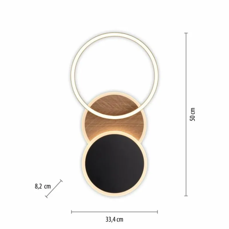Lampes En Bois-Luminaires Leuchten Direkt Plafonnier Leuchten-Direkt SEVENT LED Couleur bois, Noir, 1 lumière
