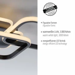 Luminaires Leuchten Direkt Plafonnier Leuchten-Direkt SEVENT LED Noir, 1 lumière* Éclairage Led