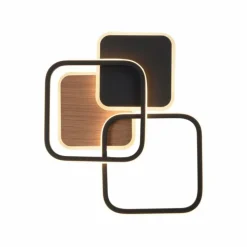 Lampes En Bois-Luminaires Leuchten Direkt Plafonnier Leuchten-Direkt SEVENT LED Couleur bois, Noir, 1 lumière