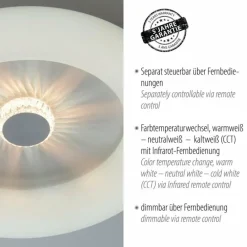 Luminaires Leuchten Direkt Plafonnier Leuchten-Direkt VERTIGO LED Blanc, 1 lumière, Télécommandes* Éclairage Led