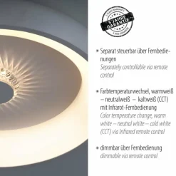 Luminaires Leuchten Direkt Plafonnier Leuchten-Direkt VERTIGO LED Blanc, 1 lumière, Télécommandes* Éclairage Led