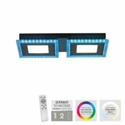 Luminaires Leuchten Direkt Plafonnier Leuchten-Direkt ACRI LED Noir, 2 lumières, Télécommandes* Éclairage Led