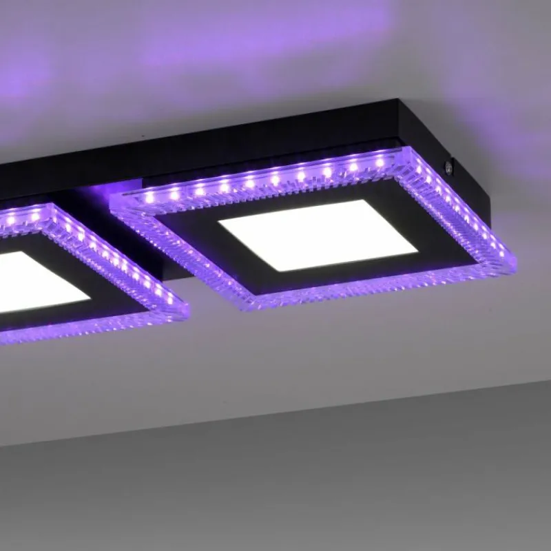 Luminaires Leuchten Direkt Plafonnier Leuchten-Direkt ACRI LED Noir, 2 lumières, Télécommandes* Éclairage Led