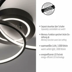 Luminaires Leuchten Direkt Plafonnier Leuchten-Direkt ASMINA LED Noir, 2 lumières* Éclairage Led