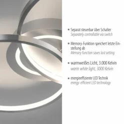 Luminaires Leuchten Direkt Plafonnier Leuchten-Direkt ASMINA LED Argenté, 2 lumières* Éclairage Led