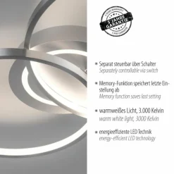 Luminaires Leuchten Direkt Plafonnier Leuchten-Direkt ASMINA LED Argenté, 2 lumières* Éclairage Led