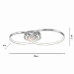 Luminaires Leuchten Direkt Plafonnier Leuchten-Direkt ASMINA LED Argenté, 2 lumières* Éclairage Led