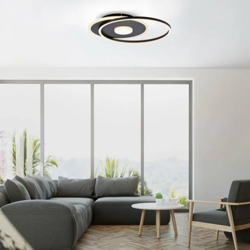 Luminaires Leuchten Direkt Plafonnier Leuchten-Direkt DOMINO LED Noir, 1 lumière* Éclairage Led