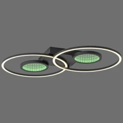Luminaires Leuchten Direkt Plafonnier Leuchten-Direkt TUNEL LED Noir, 1 lumière, Télécommandes, Changeur de couleurs* Éclairage Led