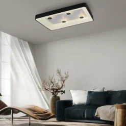 Luminaires Leuchten Direkt Plafonnier Leuchten-Direkt VERTIGO LED Noir, 1 lumière, Télécommandes* Éclairage Led