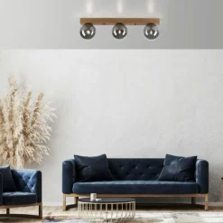 Suspension Verre Fumé-Luminaires Leuchten Direkt Plafonnier Leuchten-Direkt GREEN WIDOW Écru, Noir, 3 lumières