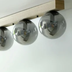 Suspension Verre Fumé-Luminaires Leuchten Direkt Plafonnier Leuchten-Direkt GREEN WIDOW Écru, Noir, 3 lumières