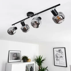 hofstein Plafonnier Lexington Chrome, Noir, 4 lumières